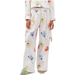 SLEEPER NWT Safari Flower Print Cargo Wide Leg Cotton Pants Women's Size L/XL